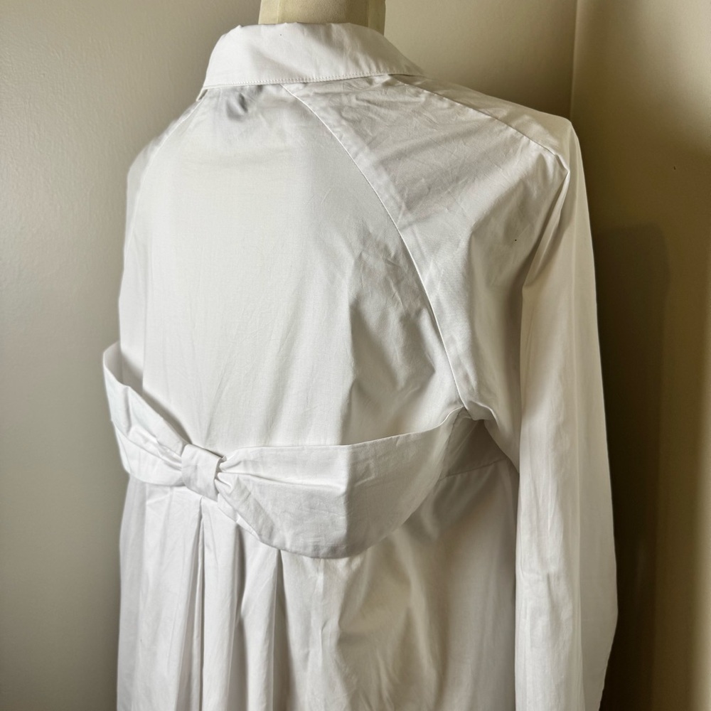 RAVEL Bow Back 100% Cotton Button Front Dress Shirt WHITE / MEDIUM - Picture 11 of 14